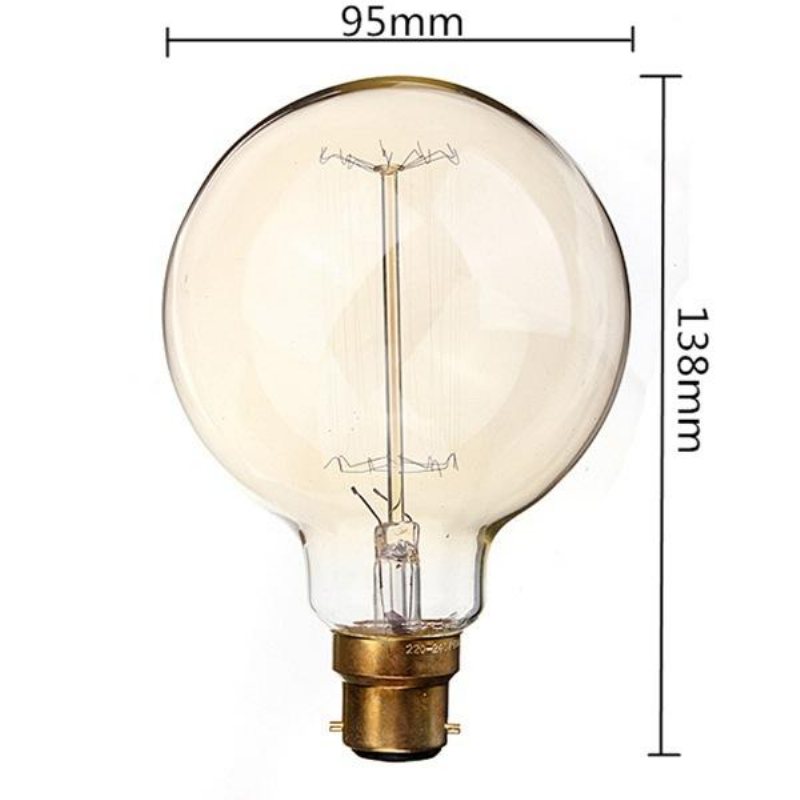 G95 B22 60w 110/220v 138mm X 95mm Glödlampor Retro Edison-lampa