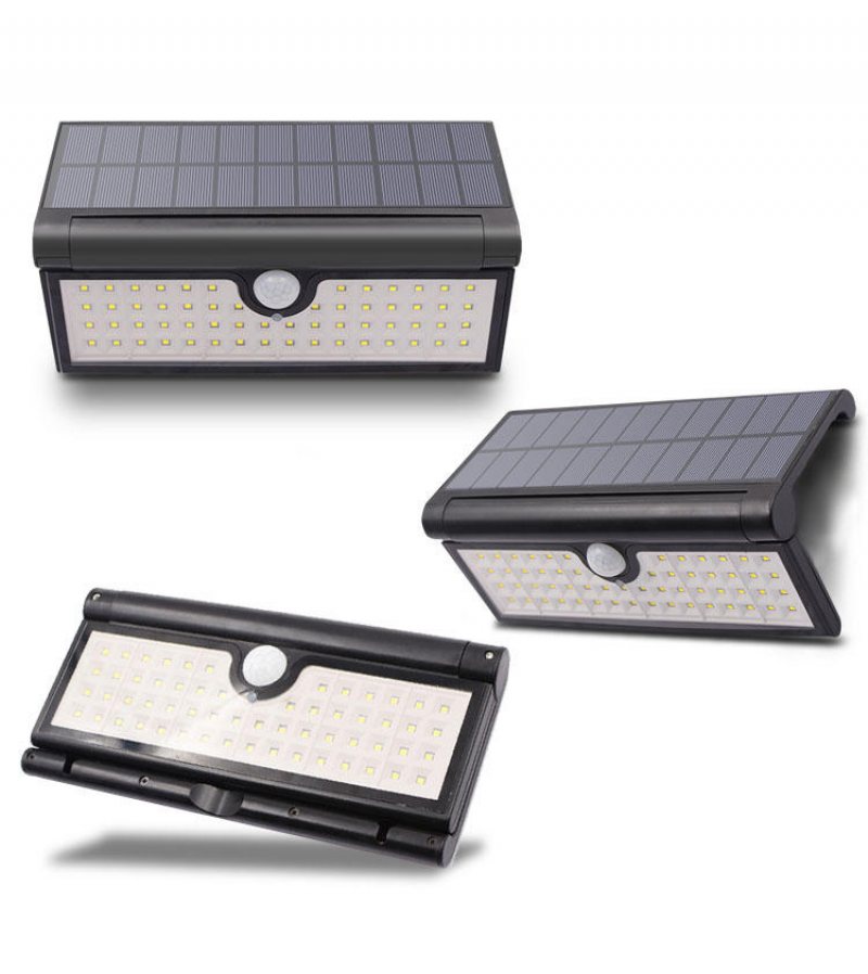 Glime 3w 58x Led-ljuskontroll & Mänsklig Induktionsfunktion Folding Solar Wall Work Light