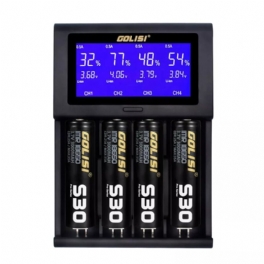 Golisi I4 Lcd-skärm Display Usb-laddning Intelligent 2a Snabb Batteriladdare Li-ion Nimh-batterier