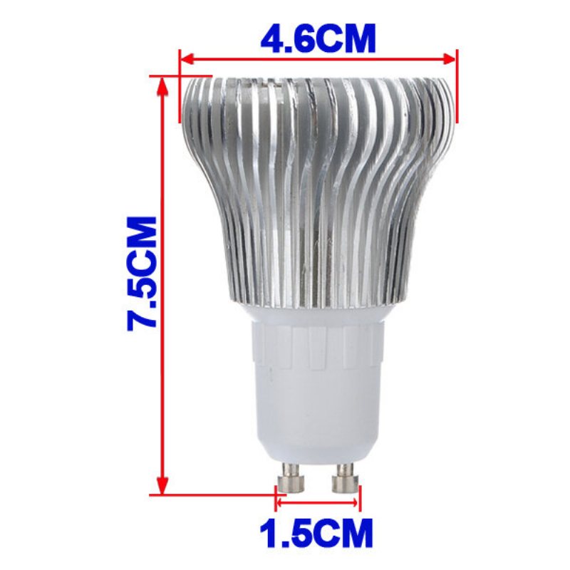 Gu10 6w 3 Led Vit High Power Led Spot Light Lamp Glödlampa 110-240v