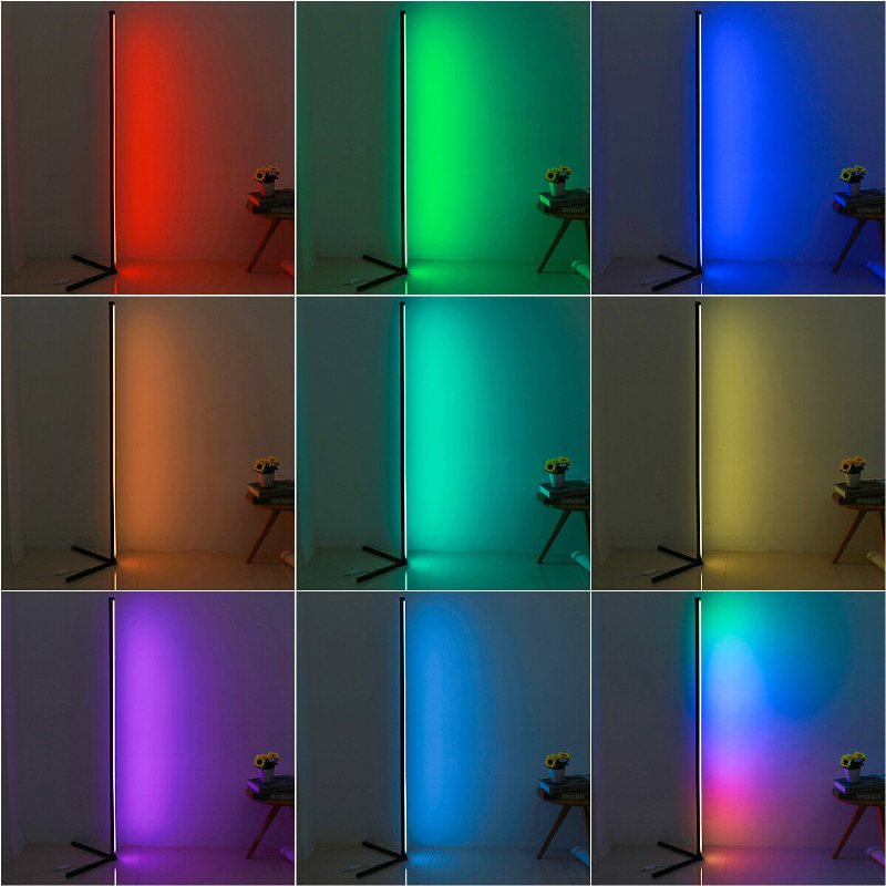 Hörngolvlampa Rgb Färgskiftande Hörnlampa Dimbar Led Bluetooth Ambient Light