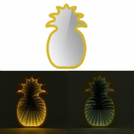 Kreativ Söt Ananas Spegellampa Led Tunnel Nattljus För Barn Atmosfärsljus Vit/varm Vit