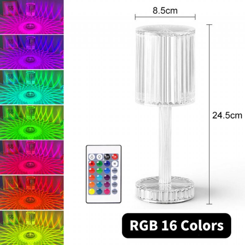 Led-kristallprojektionsbordslampa Restauranger Bar Sängdekoration Usb-bordslampa Rgb-fjärrkontroll Romantiska Nattlampor