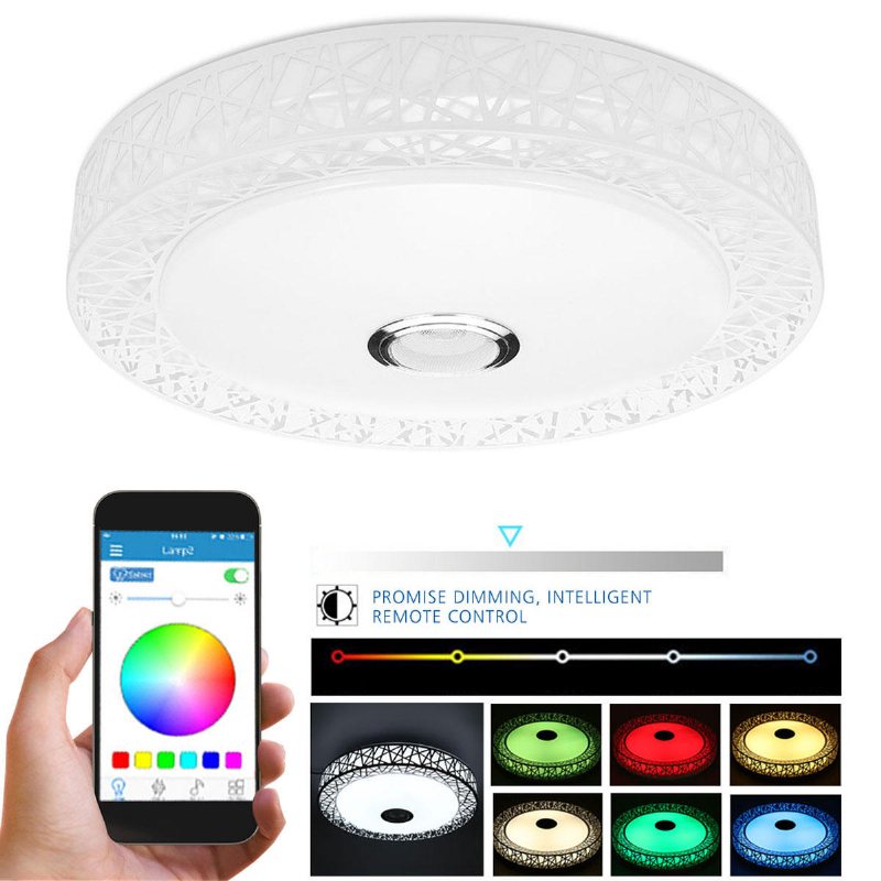 Led Rgb Takljus Bluetooth Ljudlampa App Fjärrkontroll 100-240v