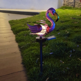 Led Solar Powered Ground Lawn Light Flamingo Bird Spring Stick Lampa Utomhus Trädgård Yard Dekoration