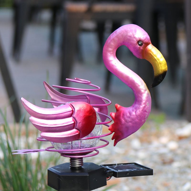 Led Solar Powered Ground Lawn Light Flamingo Bird Spring Stick Lampa Utomhus Trädgård Yard Dekoration