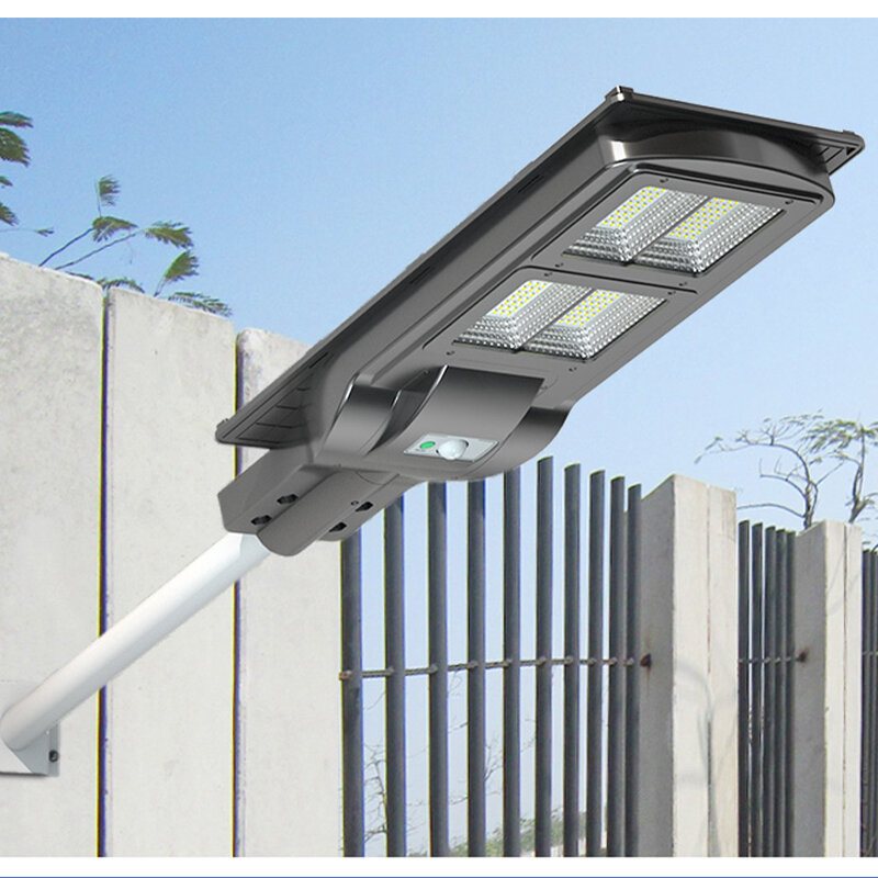 Led Solar Street Light Pir Rörelsesensor Utomhus Trädgård Vattentät Vägglampa Fjärrkontroll