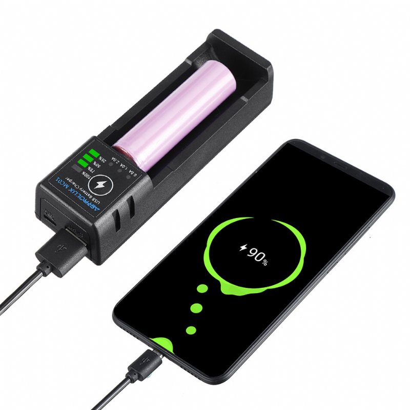 Mc01 2 In1 Usb Laddning Mini Batteriladdare Bärbar Mobiltelefon Power Bank Aktuell Tillvalsladdare För 18650 21700 26650 14500 Li-ion Batteri