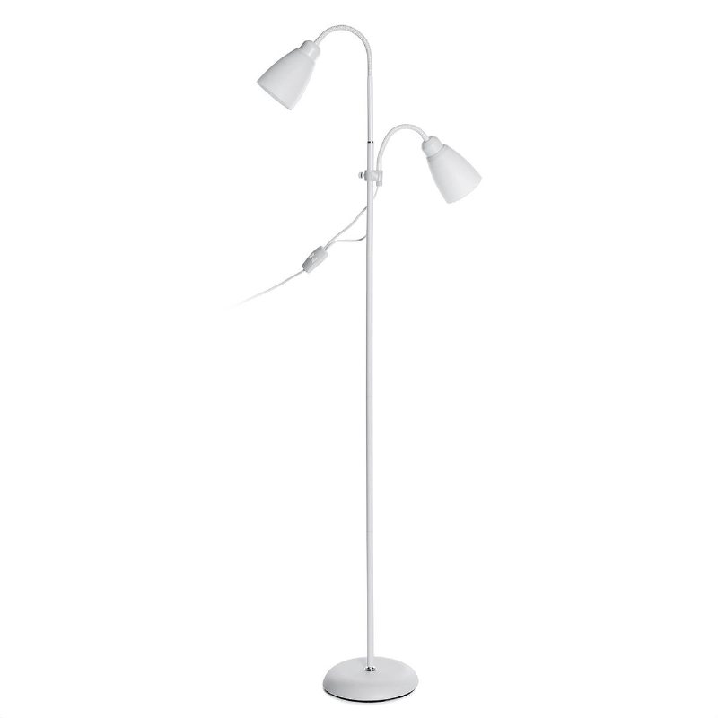 Modern Golvlampa Dubbelhuvud Läsbordslampa Justerbar Lampskärm Hem Ac220v