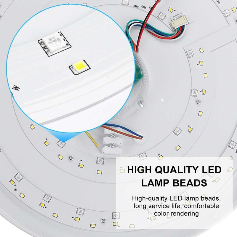 Modern Rgb Led Taklampa Hembelysning App Bluetooth Musikljus Sovrumslampa Smart + Fjärrkontroll