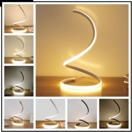 Modern Spiral Led Sängbordslampa Böjd Skrivbordslampa Dimbar Varmvit