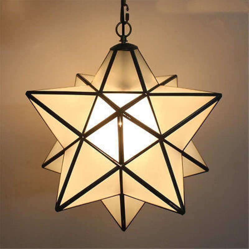 Moravian Star Glass Pendelljus Ljuskrona Ljus Modern Taklampa Armatur Dekor