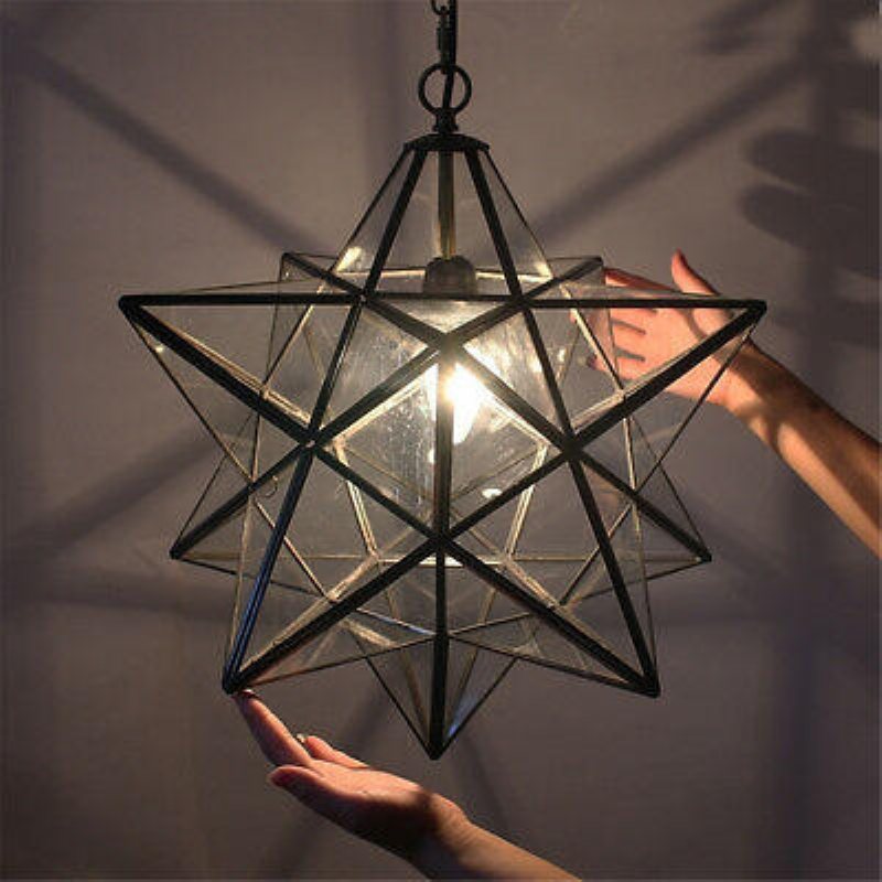 Moravian Star Glass Pendelljus Ljuskrona Ljus Modern Taklampa Armatur Dekor