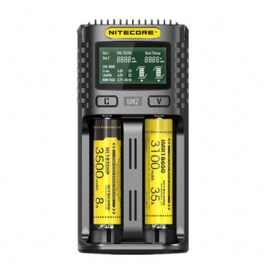 Nitecore Um2 Lcd-skärm 5v/2a Litiumbatteriladdare Usb Qc Smart Snabbladdare För Aa Aaa 18650 21700 26650