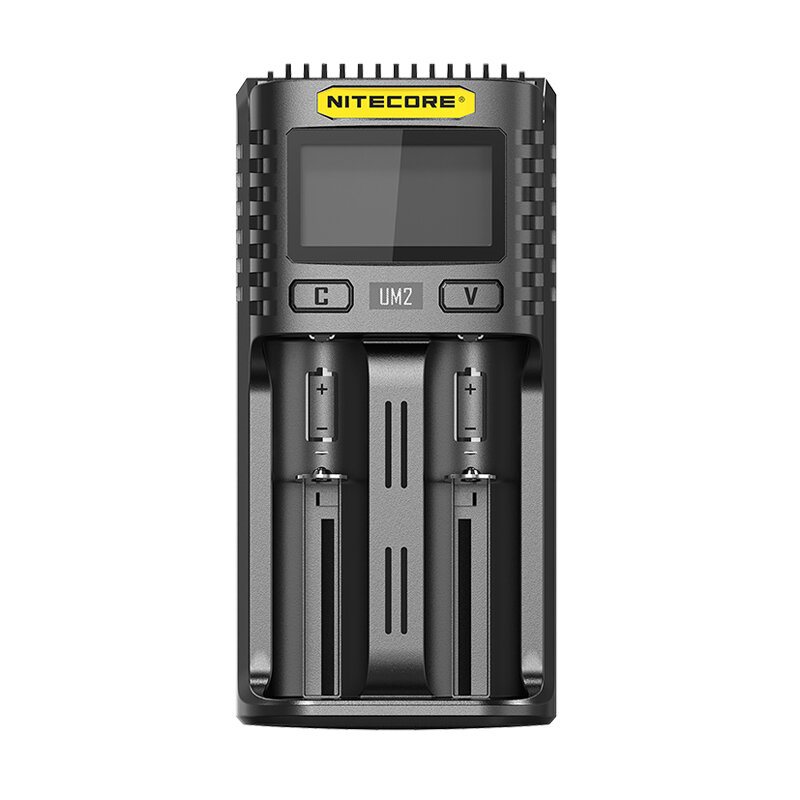 Nitecore Um2 Lcd-skärm 5v/2a Litiumbatteriladdare Usb Qc Smart Snabbladdare För Aa Aaa 18650 21700 26650