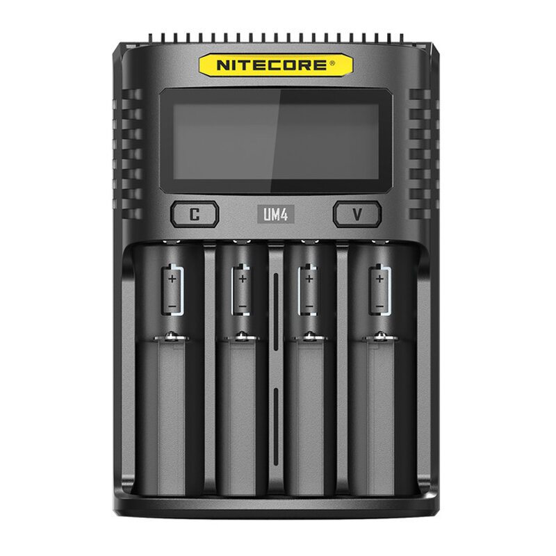 Nitecore Um4/um2 Lcd-skärm Litiumbatteriladdare 4-platser Usb-laddning Smart Rapid Batteriladdare