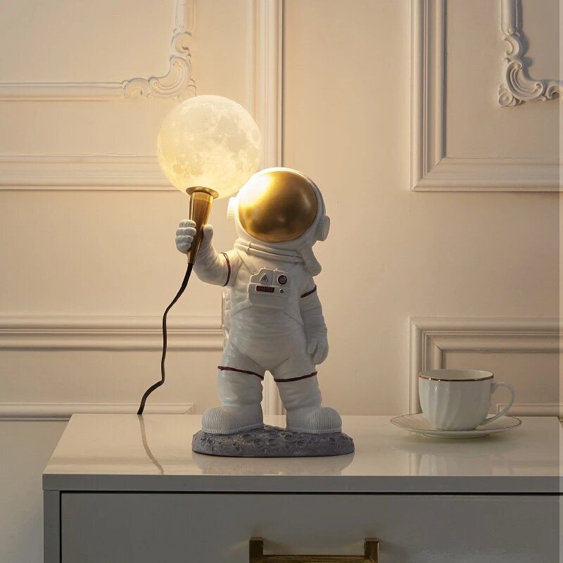 Nordisk Led Personlighet Astronaut Måne Barnrum Vägglampa Skrivbordslampa Sovrum Studie Balkong Ganglampa Dekoration