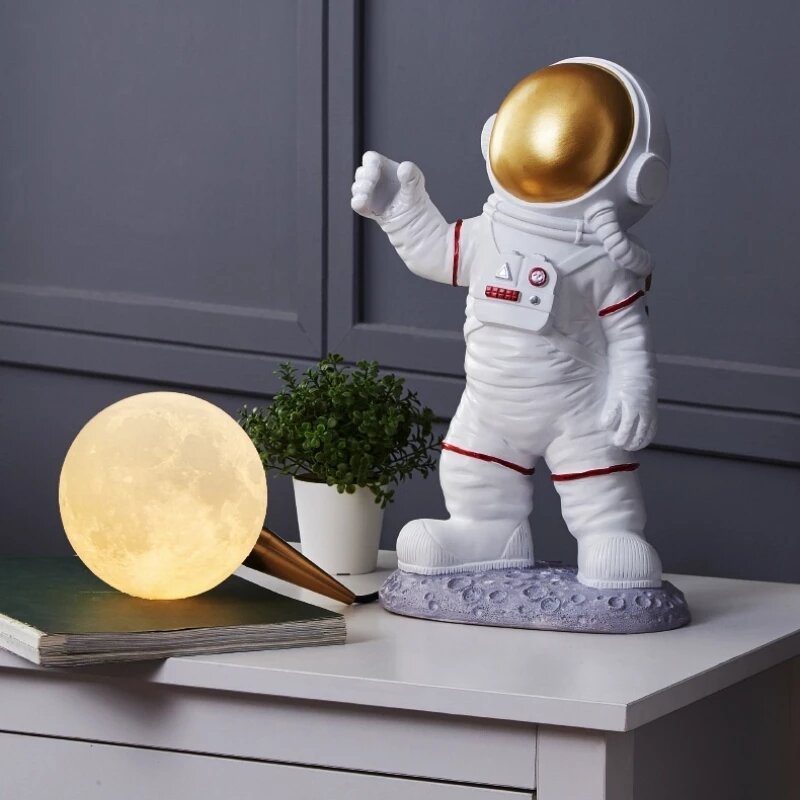 Nordisk Led Personlighet Astronaut Måne Barnrum Vägglampa Skrivbordslampa Sovrum Studie Balkong Ganglampa Dekoration