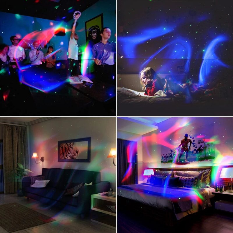 Rgb Led Aurora Star Sky Projektionslampa Synkronisera Med Musikfjärrkontroll Tidsinställd Vilofunktion