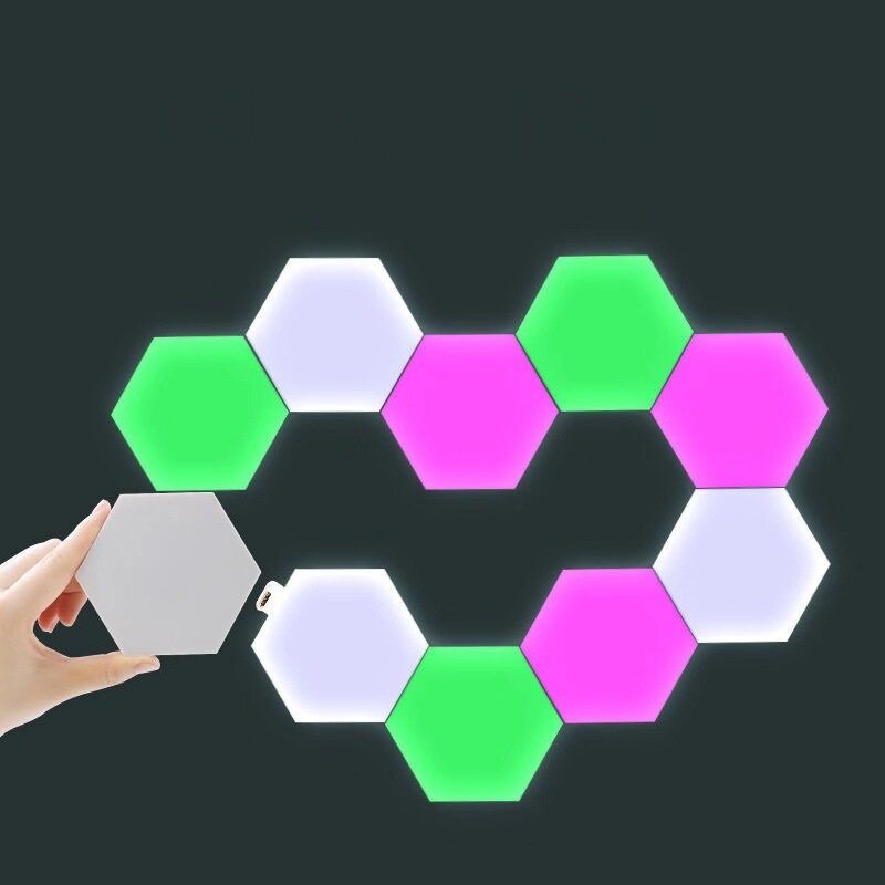 Rgb Led Quantum Lamp Hexagon Light Touch Sensor Rgbw Led Honeycomb Färgglatt Nattljus Usb Med Fjärrkontroll