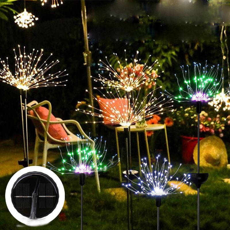 Solar Firework String Light 90/120/150 Led-lampa Utomhus Trädgårdsfest Juldekorationer Ljus