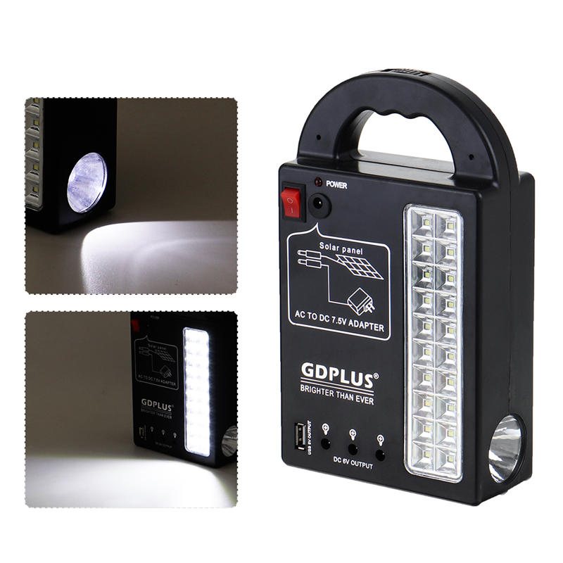 Solar Panel Power System Usb Charger Generator + Pannlampa +3 Led-lampa