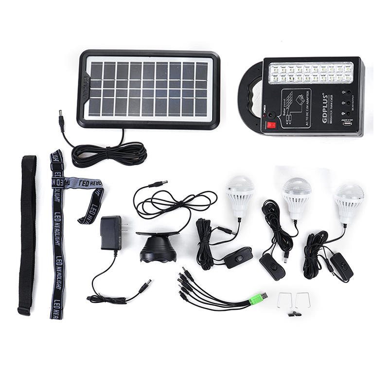 Solar Panel Power System Usb Charger Generator + Pannlampa +3 Led-lampa