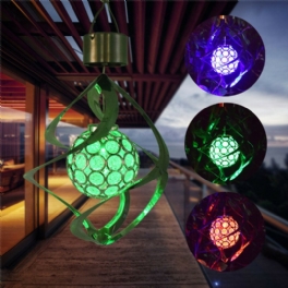 Solar Powered Wind Chimes Light 7 Färgskiftande Led Garden Hängande Spinner Lampa