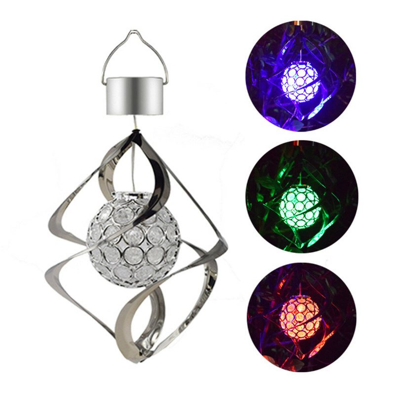 Solar Powered Wind Chimes Light 7 Färgskiftande Led Garden Hängande Spinner Lampa