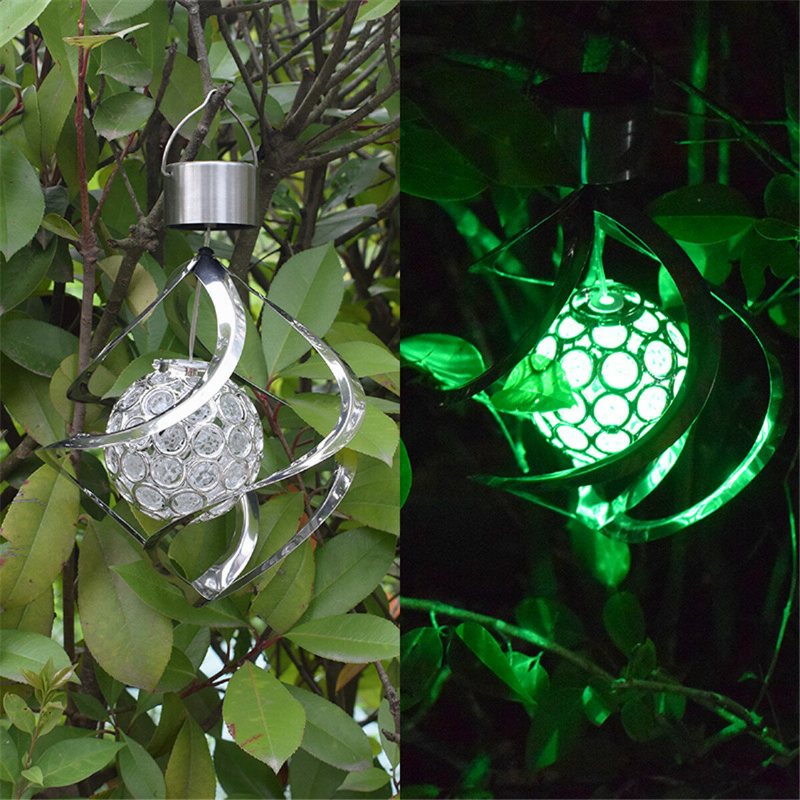 Solar Powered Wind Chimes Light 7 Färgskiftande Led Garden Hängande Spinner Lampa