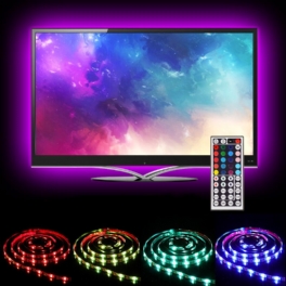 Solmore 2*40cm+2*60cm Usb Led Tv Bakgrundsbelysning Strip Light Kit Rgb Monitor Lampa + 44tangenter Fjärrkontroll Dc5v