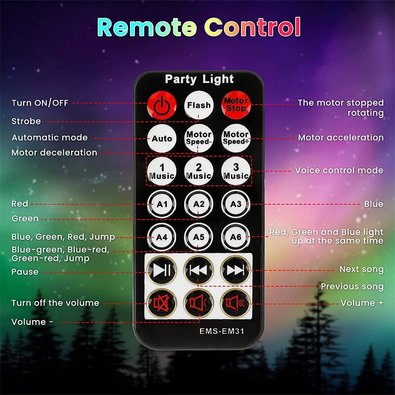 Solmore Dome Crystal Magic Ball Bluetooth-fjärrkontroll Scenljus