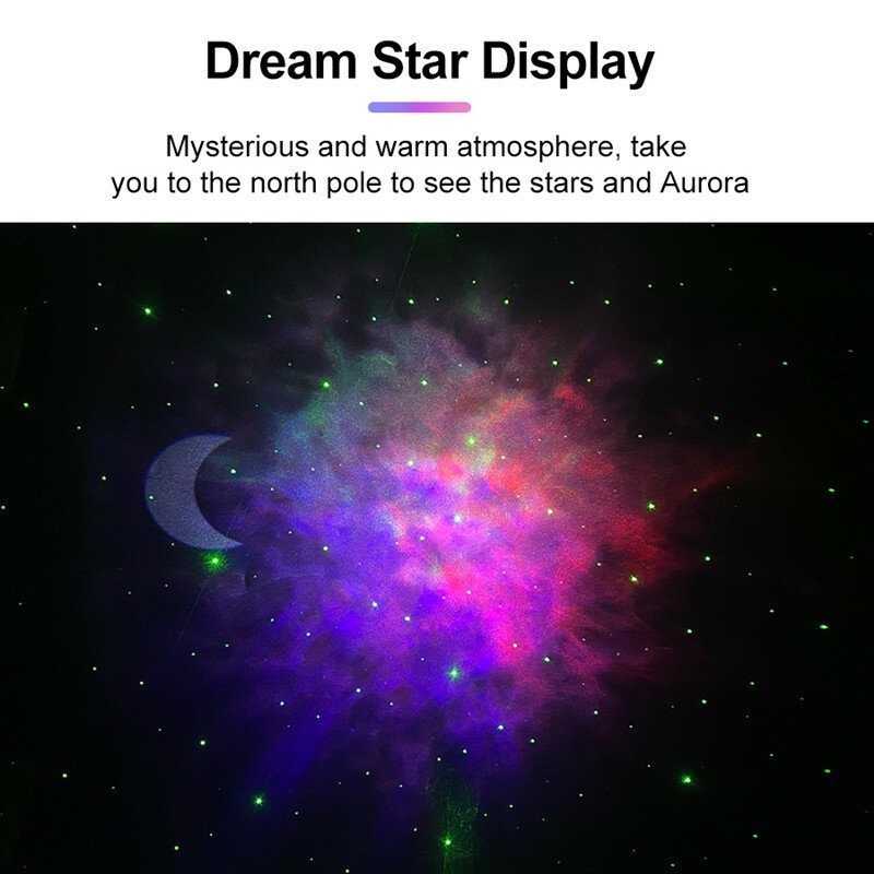 Stjärnhimmel Projektor Bluetooth Musikhögtalare Led Nattljus Galaxy Nebula Ocean Star Mån Nattlampa