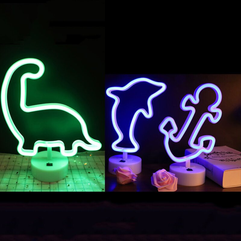 Uppgradera Neon Night Light Rabbit Vibrato Anchor Bigmouth Bird Creative Spot