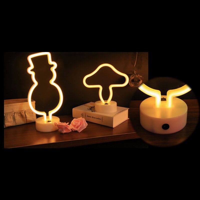 Uppgradera Neon Night Light Rabbit Vibrato Anchor Bigmouth Bird Creative Spot