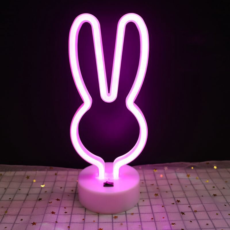 Uppgradera Neon Night Light Rabbit Vibrato Anchor Bigmouth Bird Creative Spot