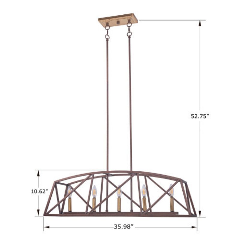 Usa Direct 5-light Candle Style Kitchen Island Linjärt Hänge