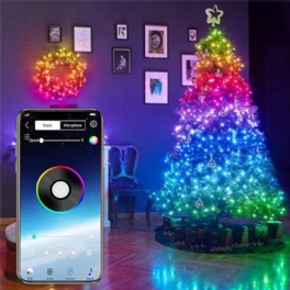 Usb Fairy Lights Led String Music Sync Bluetooth App Telefon Inomhus Utomhus Twinkle 32.8ft Hängande Gardin Strängljus Färgskiftande Starry