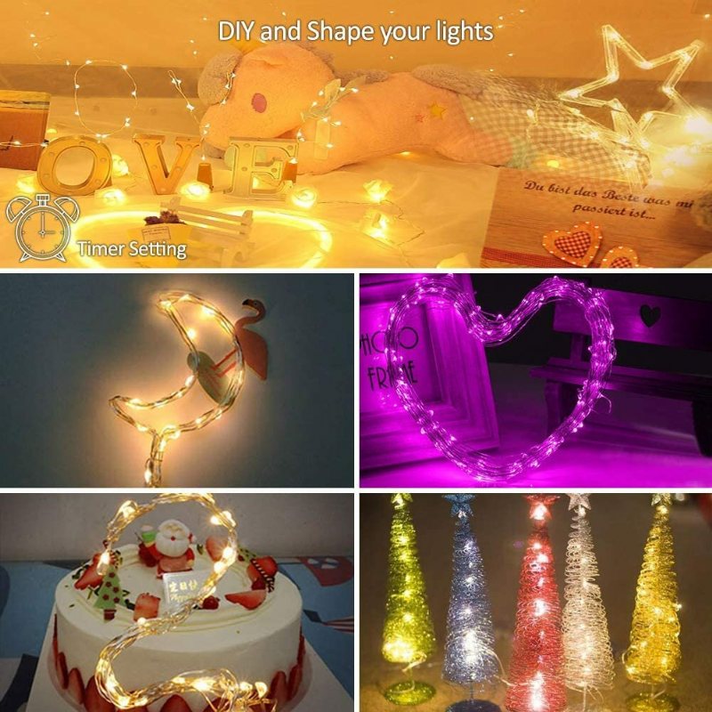 Usb Fairy Lights Led String Music Sync Bluetooth App Telefon Inomhus Utomhus Twinkle 32.8ft Hängande Gardin Strängljus Färgskiftande Starry