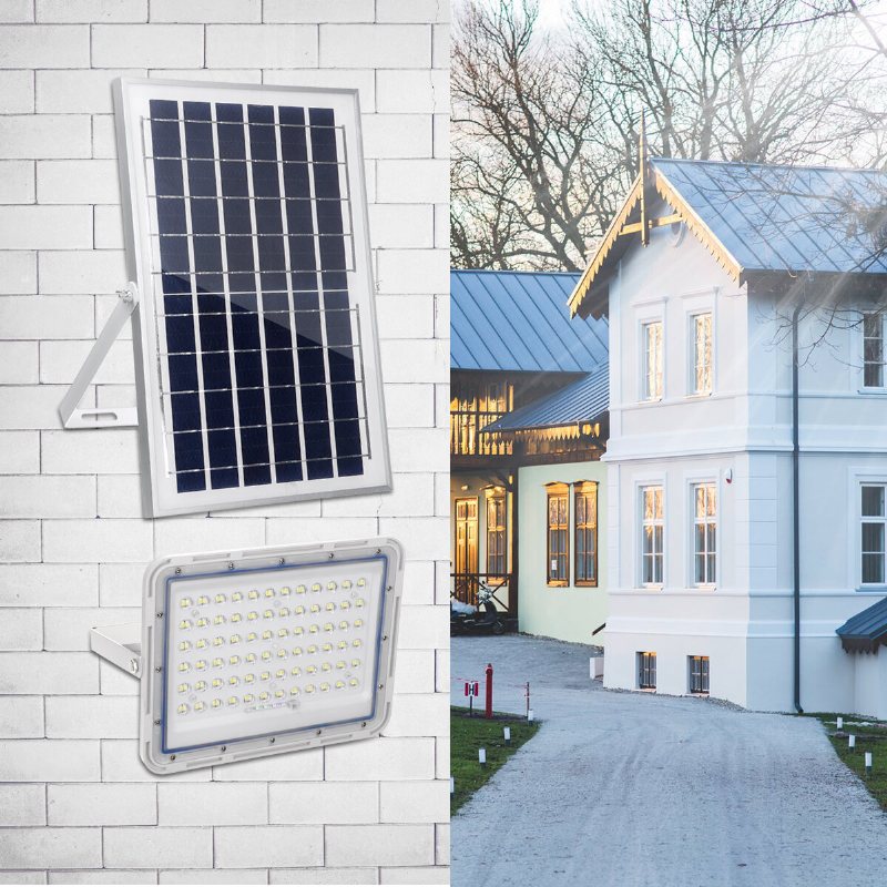 Utomhus 80/144/240led Solar Flood Light Vattentät Trädgård Street Vägglampa + Fjärrkontroll