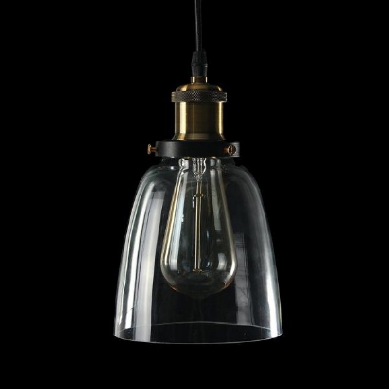 Vintage Industriell Retro Loft Glass E27 Taklampa Skärm