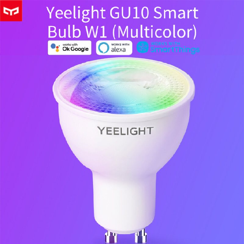 Yeelight Yldp004-a Gu10 Färgglad Smart Led-lampa W1 Game Music Sync-app Röststyrning Arbete Yeelight-app Google Assistant Alexa