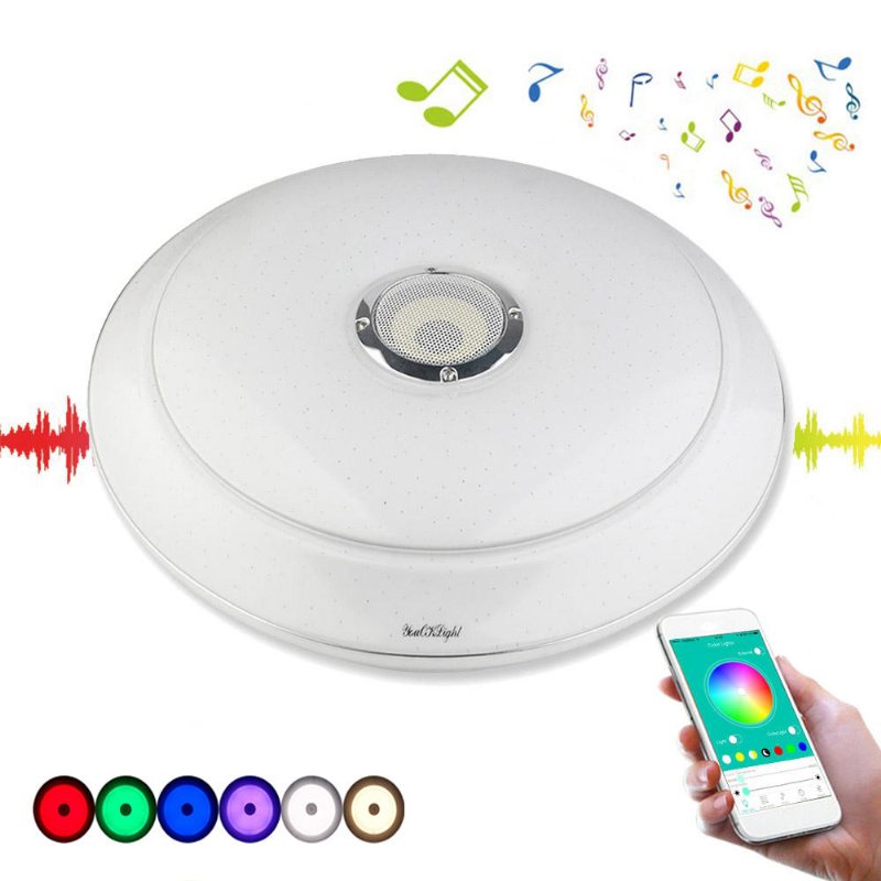 Youoklight 36w Rgb Dimbar Bluetooth-högtalare Musik Led-takljus App Kontrolllampa Ac220v