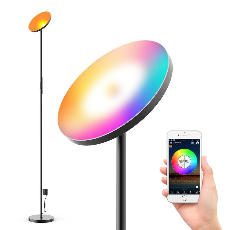 Zengge Ac100-240v 24w Smart Wifi Rgb+cct 2000lm Golvlampa Dimbar App Röststyrning Fungerar Med Google Home Alexa