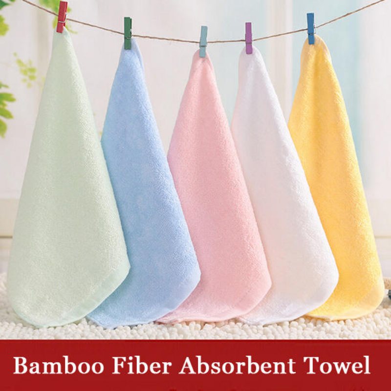 25*25 cm Bambufiber Antibakteriell Näsduk Absorberande Mjuk Babyhandduk