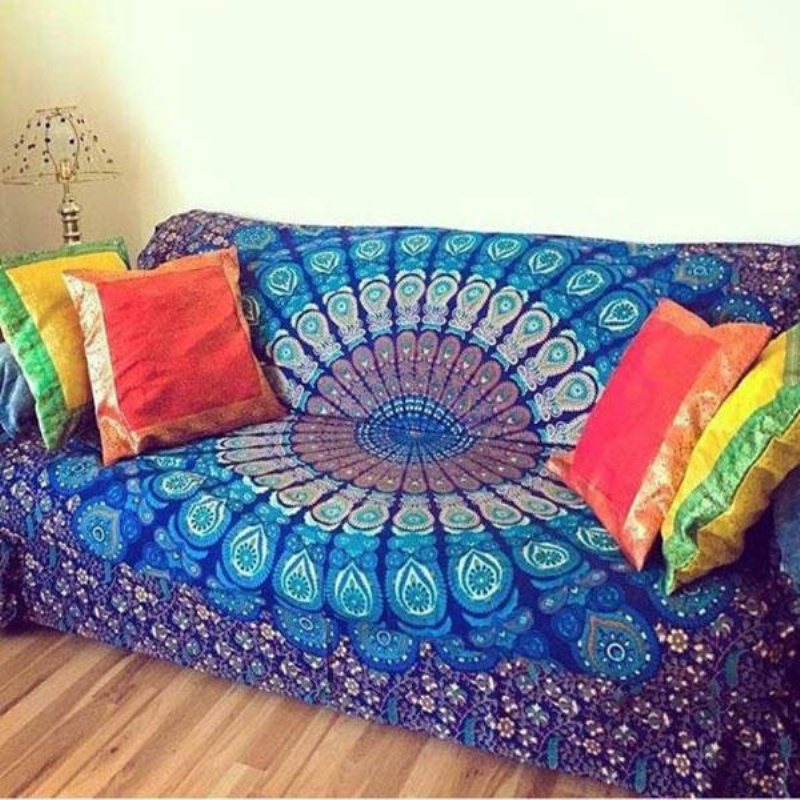 Honana Wx-17 150x210cm Bohemisk Stil Polyesterfiber Strandhanddukssjal Mandala Rektangel Lakan Gobeläng