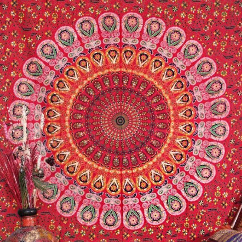 Honana Wx-17 150x210cm Bohemisk Stil Polyesterfiber Strandhanddukssjal Mandala Rektangel Lakan Gobeläng