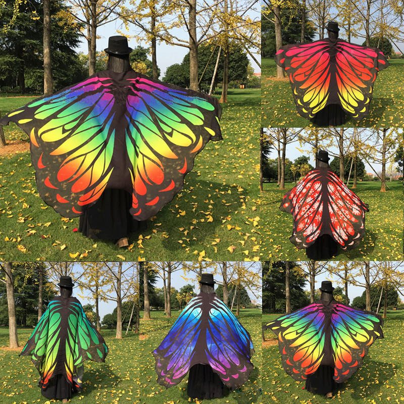 Honana Wx-88 135x200 cm Butterfly Bohemian Chiffong Strandhandduk Dam Sjal Kjol Badhandduk Gobeläng