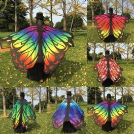 Honana Wx-88 135x200 cm Butterfly Bohemian Chiffong Strandhandduk Dam Sjal Kjol Badhandduk Gobeläng