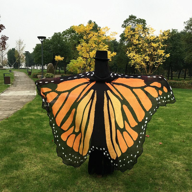 Honana Wx-88 135x200 cm Butterfly Bohemian Chiffong Strandhandduk Dam Sjal Kjol Badhandduk Gobeläng